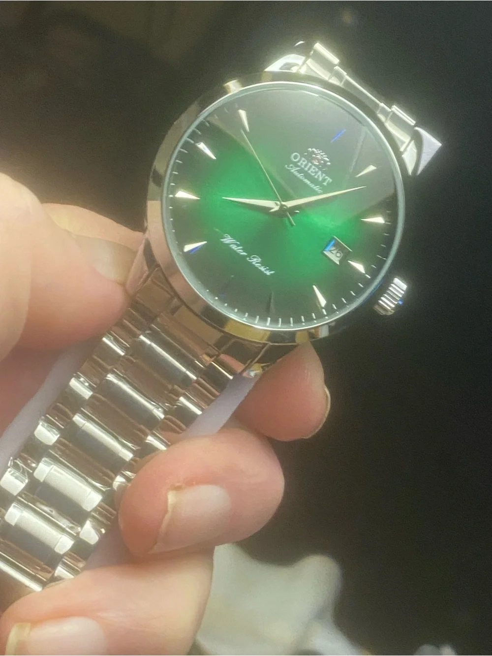 New Orient Automatic Mechanical Green Dial Stainless Steel Watch